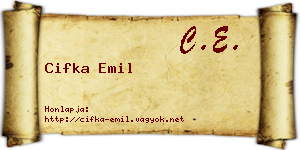Cifka Emil névjegykártya